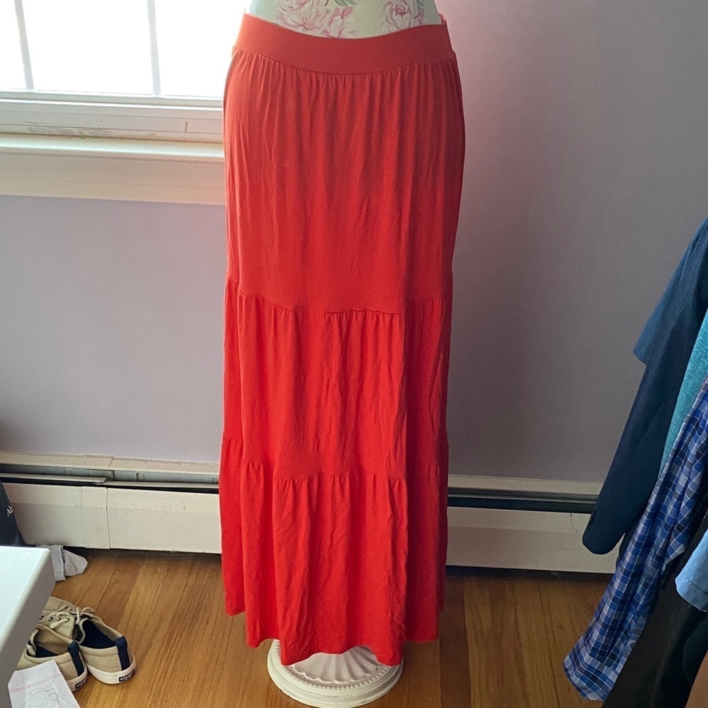 Boden Vibrant Red Maxi Skirt